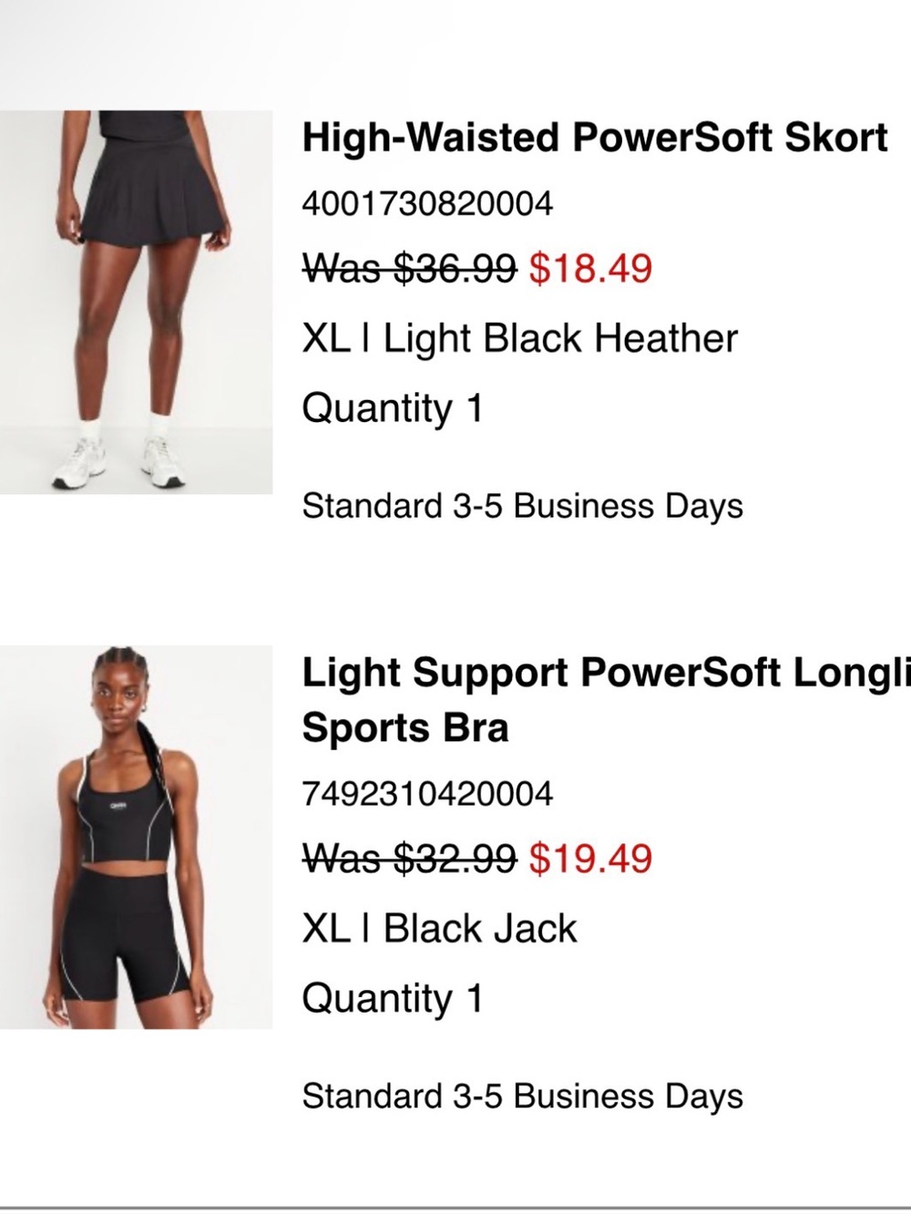 Old Navy XL activewear set, sports bra and skort